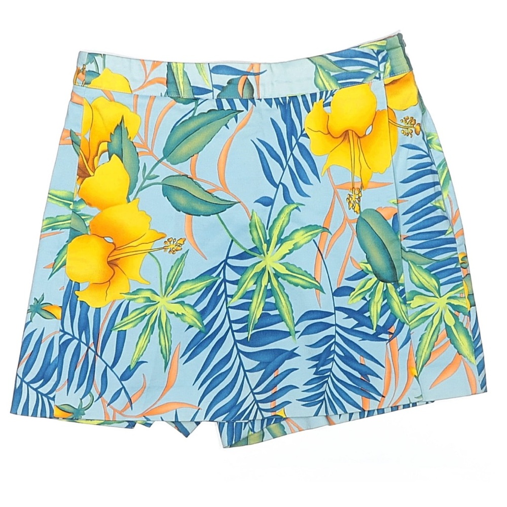 Boston Proper Floral Skort - Blue and Yellow